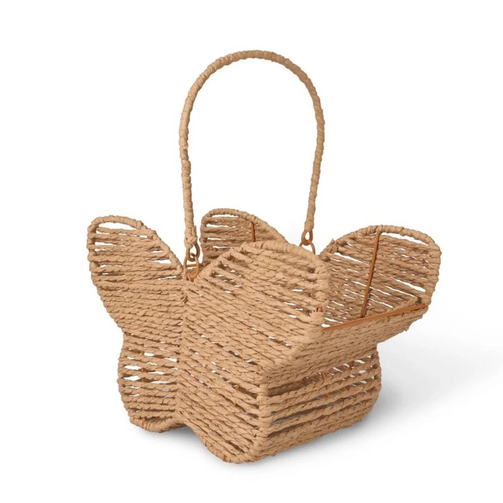 New Target Bullseye Playground Butterfly Shaped Novelty Woven Basket with Handle